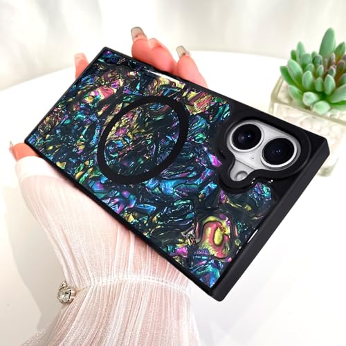 AIGOMARA Magnetic Rectangle for iPhone 17 Case, Abalone Shell - color: Abalone, size: iPhone 17