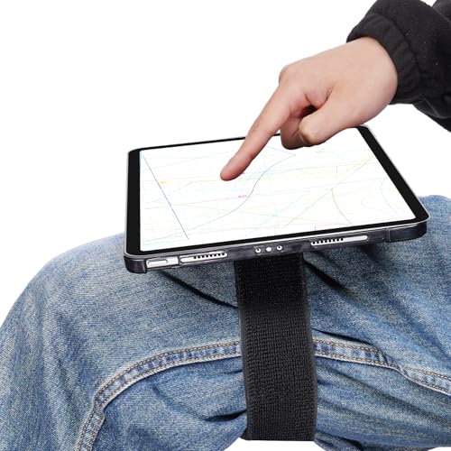 NiHome Adjustable Pilot Magnetic Kneeboard Fit for iPad, Lap Mount, Black - color: Black (with 23.6“ Elastic Strap)