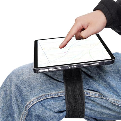 NiHome Adjustable Pilot Magnetic Kneeboard Fit for iPad, Lap Mount, Black - color: Black (with 23.6“ Elastic Strap)