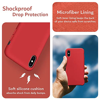 TUDIA Ultra Slim Soft Silicone Compatible with iPhone Xs Max Case - Shockproof Slim Lightweight Cute Flexible Protective Cases Cover - Red - color: Red, size: iPhone XS Max