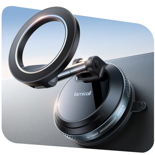 Lamicall Car Phone Holder for Magsafe Dashboard Windshield Nano Gel Vacuum - color: Black