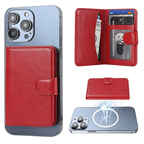 Bocasal for MagSafe Card Wallet for iPhone, Red - color: Red