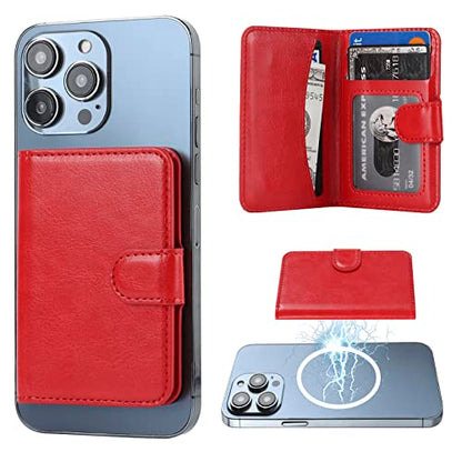 Bocasal for MagSafe Card Wallet for iPhone, Red - color: Red