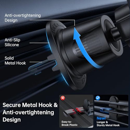 SYNCWIRE for MagSafe Car Mount, Magnetic Phone Holder for Car Air Vent - color: Black