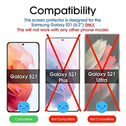 amFilm Hybrid Screen Protector for Samsung Galaxy S21 5G 6.2 inch 2021