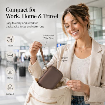 ANKHOH Travel Case for Iseyyox/for QUZUDN/for RTOPS 3 in 1 Wireless Charger - color: coffee