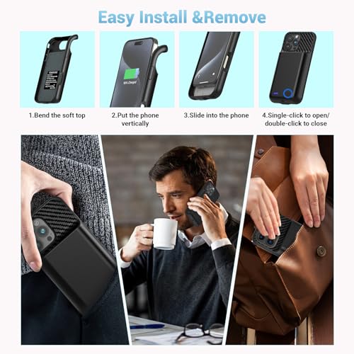 Battery Case for iPhone 15 Pro Max (6.7 inch), 13800mAh [High Capacity] 2026 Upgraded Portable Battery Charging Charger Case, Rechargeable Battery Back with Tempered Glass Screen Protector,Black - size: for iPhone 15 Pro Max (6.7 inch)