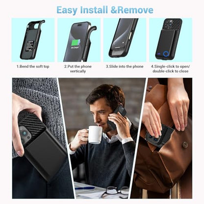 Battery Case for iPhone 15 Pro Max (6.7 inch), 13800mAh [High Capacity] 2026 Upgraded Portable Battery Charging Charger Case, Rechargeable Battery Back with Tempered Glass Screen Protector,Black - size: for iPhone 15 Pro Max (6.7 inch)