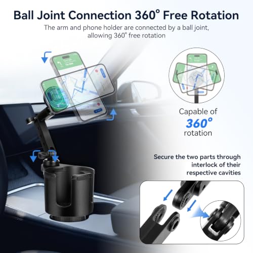 Magnetic Car Cup Holder Phone Holder, 2-In-1 Cup Holder Extender for Car - color: Magnetic Holder