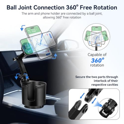 Magnetic Car Cup Holder Phone Holder, 2-In-1 Cup Holder Extender for Car - color: Magnetic Holder