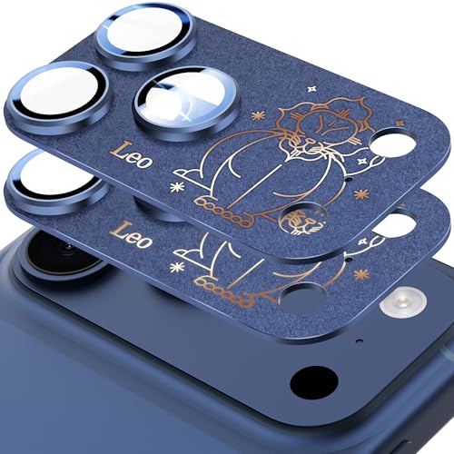 2 Pack Camera Lens Protector for iPhone 17 Pro,Leo Pattern, AR 360-Degree Protection,Drop Protection,Anti Scratch Full-Coverage,Camera Transmfttance HD,Easy Installation,Dark Blue - color: Dark Blue/Leo, size: for iPhone 17 Pro