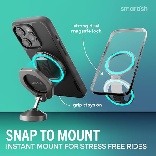 Smartish MagSafe Phone Grip, Quickstand, Kickstand Ring Holder, Black - color: Black Tie Affair