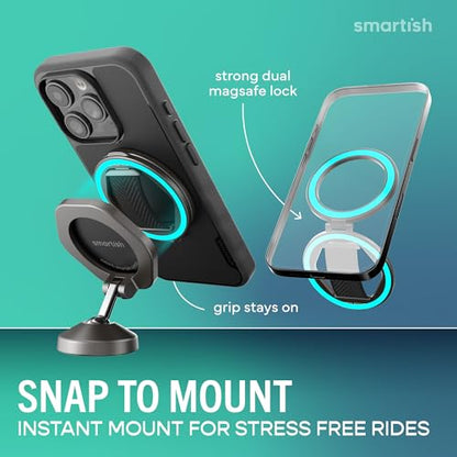 Smartish MagSafe Phone Grip, Quickstand, Kickstand Ring Holder, Black - color: Black Tie Affair
