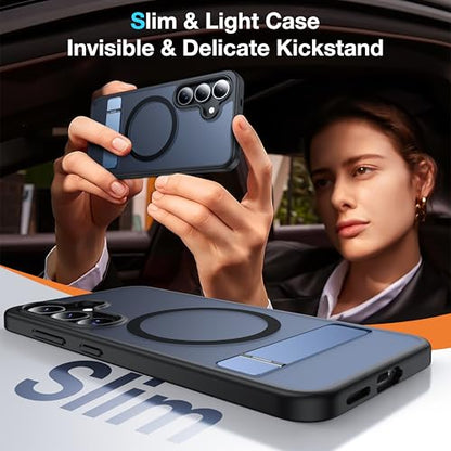 for Samsung Galaxy S25 Case with MagSafe - color: Black, size: Galaxy S25 with Stand