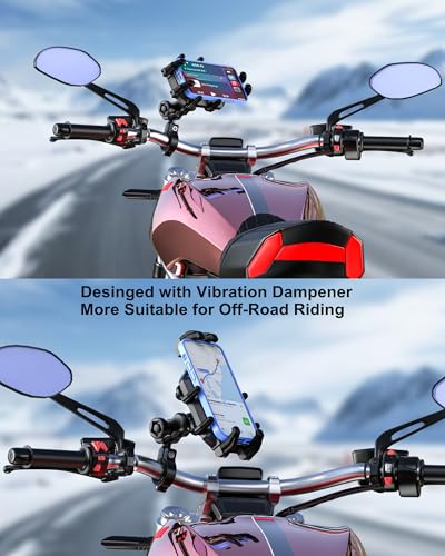 BRCOVAN Anti-Theft Motorcycle Phone Mount Holder with Vibration Dampener