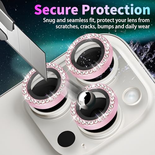 Camera Lens Protector for iPhone 14 Pro/14 Pro Max, Diamond Pink - color: Diamond Pink