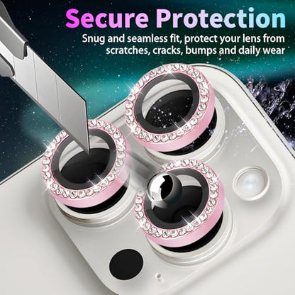 Camera Lens Protector for iPhone 14 Pro/14 Pro Max, Diamond Pink - color: Diamond Pink