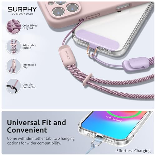 SURPHY 3 Pack Phone Wrist Strap, Phone Lanyard with Cellphone Tether Tab - color: Cloud Blue & Lilac & Pink
