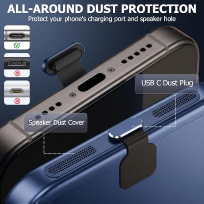 30Pcs Metal USB C Dust Plug with Speaker Dust Cover iPhone 17 Pro Blue - size: for 17 Pro Blue