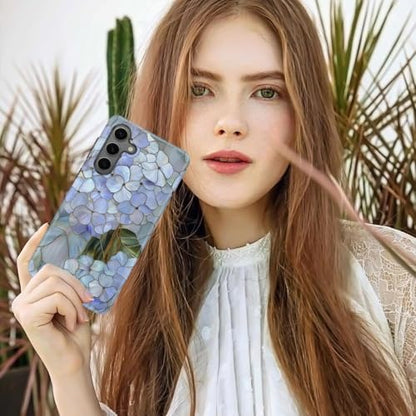 Compatible for Samsung Galaxy S25 Plus 5G Case,Double Layer Shockproof Protection Heavy Duty Phone Cover,Pastel Hydrangea - color: Pastel Hydrangea, size: S25 Plus