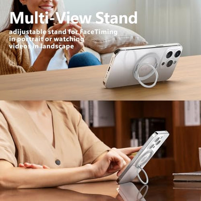 ZXM Magnetic Phone Ring Grip, for iPhone 17/16/15/14/13/12 (Silver) - color: Silver