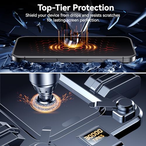 Esanik 3-Pack for iPhone 17/16 Pro Matte Glass Screen Protector - Anti-Glare, Anti-Fingerprint, Anti-Reflection, 9H Hardness, Smooth Touch, Easy Installation Frame Included