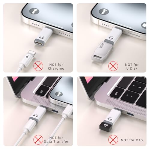 Jadebones USB C to Light-ning Headphone Audio Adapter, 2 Pack