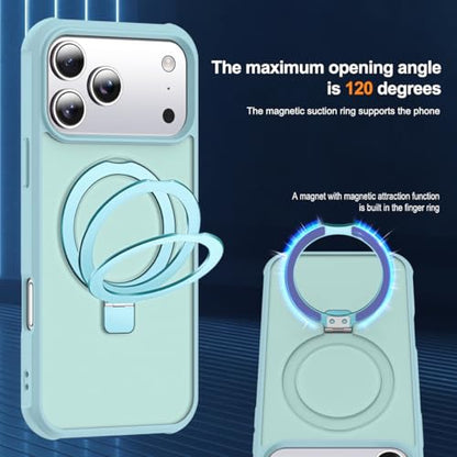 SKYLMW Compatible with iPhone 17 Pro Case with Stand,Blue | iPhone 17 Pro Phone Case 6.3",Magnetic Ring Stand,Compatible with MagSafe,Military-Grade Protection,Great Grip Feeling - color: Blue, size: Iphone 17 Pro