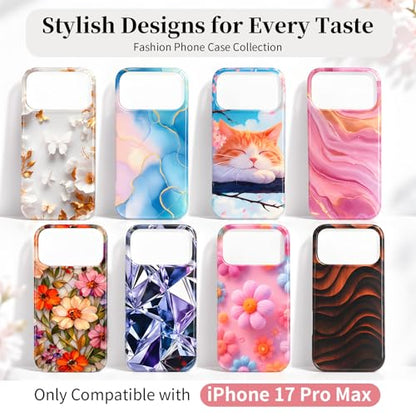 Case Compatible with iPhone 17 Pro Max, 2025 Anti-Yellow Ultra Transparent Soft TPU Phone Case, Shockproof Anti-Slip Slim Lightweight Full Coverage Protective (Glass Flowers) - color: Glass flowers