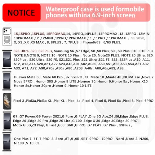 Vacuum Sealed Waterproof Phone Case - IPX68 Underwater Cell Phone Pouch for Snorkeling, Swimming & Beach Essentials - Wet Hand Touch Compatible with iPhone up to 6.9” Black