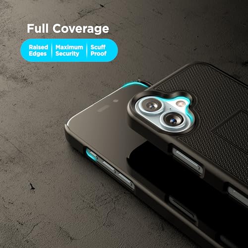 Encased DuraClip Designed for iPhone 16 Case with Belt Clip Phone Holster and Kickstand (Matte Black) - size: iPhone 16