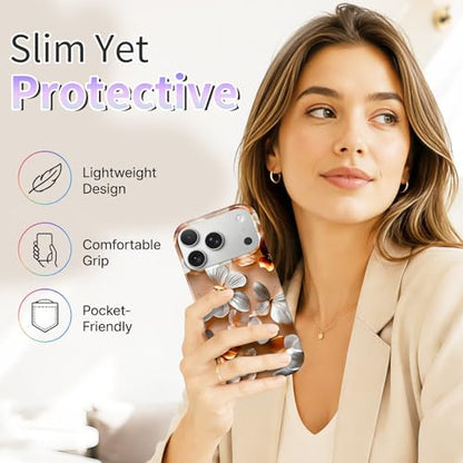 Case Compatible with iPhone 17 Pro Max, 2025 Anti-Yellow Ultra Transparent Soft TPU Phone Case, Shockproof Anti-Slip Slim Lightweight Full Coverage Protective (Flowers 4) - color: Flowers 4