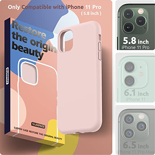 SURPHY Compatible with iPhone 11 Pro Max Case 6.5 inches, Thickened Liquid Silicone Phone Case (with Microfiber Lining) for iPhone 11 Pro Max 2019, Pink - color: Pink