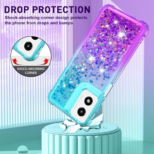 for Moto G Play 2024 Case with Screen Protector, Blue Purple - color: Blue and Purple Color
