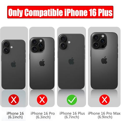 Battery Case for iPhone 16 Plus, Full Encircle 12000mAh High Capacity Rechargeable Portable Charger Case Extended Battery Pack for iPhone 16 Plus (6.7 inch) Wireless Charging Case with Carplay-Black - size: iPhone 16 Plus (6.7 inch)