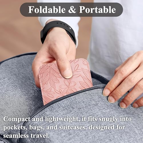 Airplane Travel Essentials for Flying Flex Flap Cell Phone Holder & Flexible Tablet Stand for Desk, Bed, Treadmill, Home & in-Flight Airplane Travel Accessories(1-Carved Pink) - color: 1-Carved Pink
