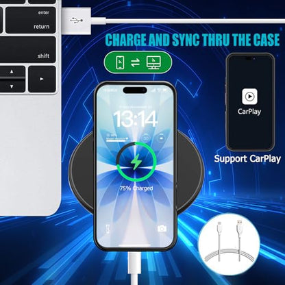 Battery Case for iPhone 17, Upgraded 10000mAh Ultra-Slim Rechargeable Portable Extended Battery Pack Support Qi Wireless Charging Case Compatible with iPhone 17 (6.3 inch) Charger Case Cover(Black) - size: iPhone 17 (6.3 inch)