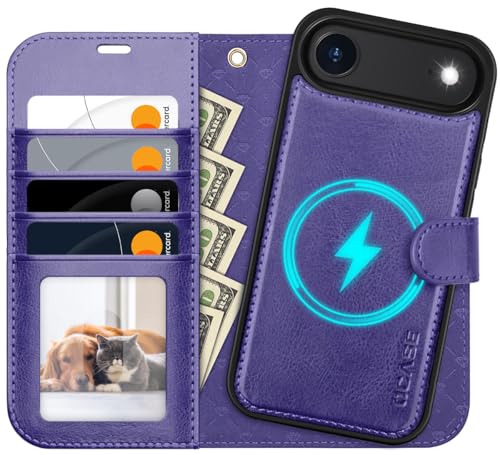 OCASE for iPhone Air Detachable Wallet Case with Card Holder, 2 in 1 PU Leather Flip Folio with RFID Blocking Stand Wrist Strap Shockproof Phone Cover 6.5 Inch 2025, Purple - color: Purple, size: iPhone Air