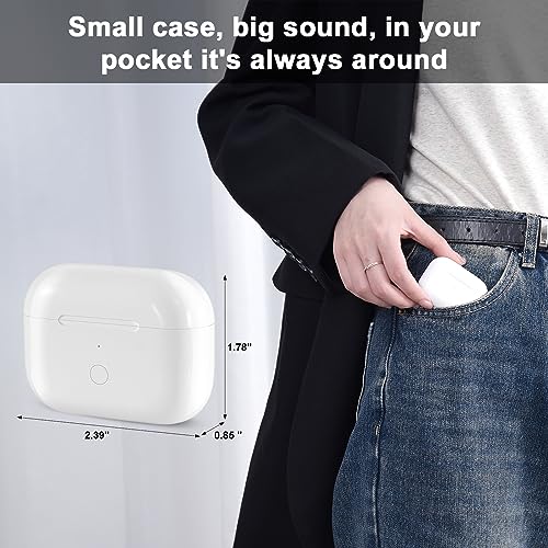 Wireless Charging Case Replacement Compatible with AirPod Pro 1st & 2nd Generation, Air Pod Pro 1 2 Charger Case with Bluetooth Pairing Sync Button - color: White Lighting-Port