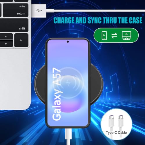 Battery Case for Galaxy A57,Upgraded 12000mAh Rechargeable Portable Extended Battery Pack Supported Qi Wireless Charging Case Compatible with Galaxy A57(6.7 inches) Charging Case-Black - size: Galaxy A57