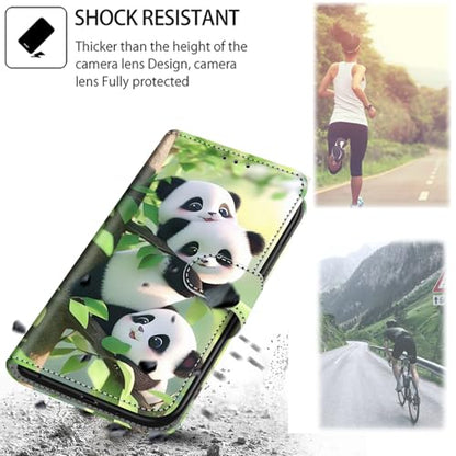 Case Wallet for Motorola Moto G Power 2025/2026, Panda | Kickstand, 3 Card Holder, Shockproof TPU Interior Shell, PU Leather, Magnetic Flip Cover, Lanyard Strap - color: Pic:08