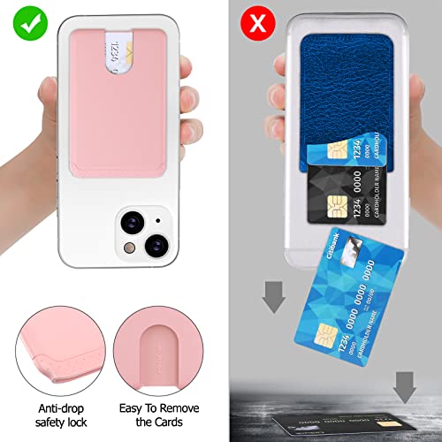 SHANSHUI Phone Card Holder, 3 Pack Premium Silicone Credit Card Holder for Cell Phone Wallet with iPhone, Android & Most Smartphones - Black Pink Grey - color: Black, White, Pink x 3 PCS
