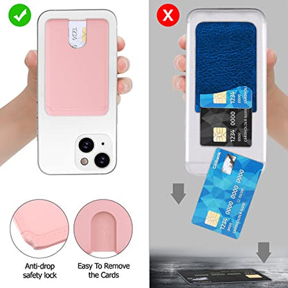 SHANSHUI Phone Card Holder, 3 Pack Premium Silicone Credit Card Holder for Cell Phone Wallet with iPhone, Android & Most Smartphones - Black Pink Grey - color: Black, White, Pink x 3 PCS