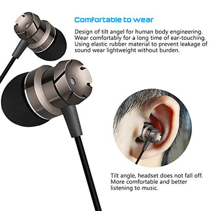 SourceTon 3 Packs Wired Earbuds with Microphone & Remote, in Ear Earphone Stereo Sound Noise Isolating Tangle Free for Smartphones, Laptops, Gaming, Fits All 3.5mm Interface Device - color: Black