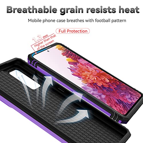for Samsung Galaxy S20 FE 5G Case with Camera Lens Cover HD Screen Protector, Military-Grade Drop Tested Magnetic Ring Holder Kickstand Protective Phone Case for Samsung Galaxy S20 FE 5G, Purple - color: Purple with camera cover Military-Grade 2nd gen