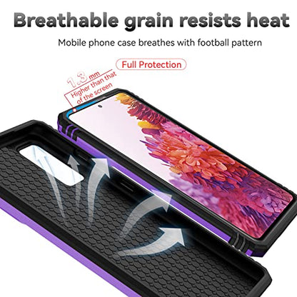 for Samsung Galaxy S20 FE 5G Case with Camera Lens Cover HD Screen Protector, Military-Grade Drop Tested Magnetic Ring Holder Kickstand Protective Phone Case for Samsung Galaxy S20 FE 5G, Purple - color: Purple with camera cover Military-Grade 2nd gen