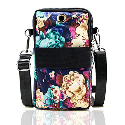 BIAOTIE Lightweight Small Crossbody bags Cell Phone Purses Travel Pouch Shoulder Bag for Women - color: Bright Flowers