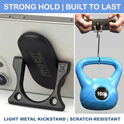 Patented 3-Finger Phone Grip & Stand - Comfortable & Secure Loop Holder for iPhone & Android - Ultra-Slim Zinc Alloy - Magnetic Mount Ready - Cell Phone Ring Alternative [Black Matte] - color: Matte black