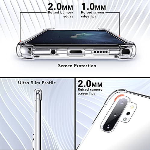 Shields Up for Samsung Galaxy Note 10 Plus Case with Card Holder, Clear | Minimalist Wallet Case, 3 Card Slots, 360° Rotation Ring Stand/Kickstand, [Drop Protection] Slim Protective Cover - size: Galaxy Note 10 Plus