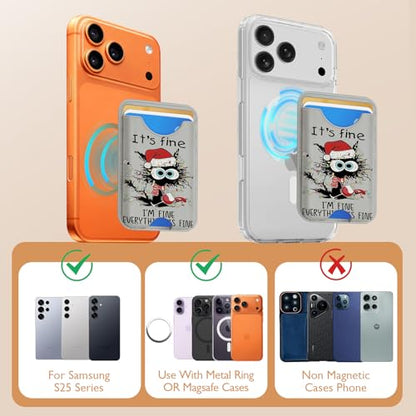 Compatible with Magsafe Wallet Magnetic Card Holder - Grey Funny Skull Phone Wallets for Women Teen Girls Cute for iPhone 17/16/15/14/13/12 Series Slim for Apple Mag RFID Magnet,Fit 3 Cards - color: Grey Funny Skull
